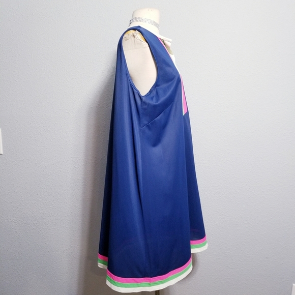 Vintage 70's 80's retro nylon mod style nightgown pajamas LARGE - Picture 2 of 6